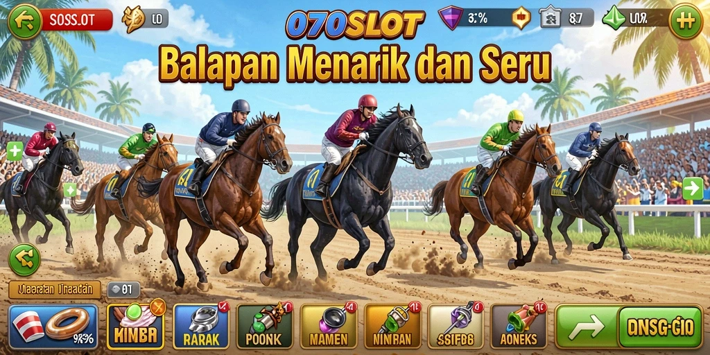 Tampilan seru gameplay balapan di 070SLOT