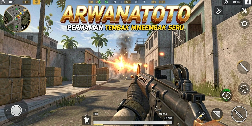 Screenshot gameplay ARWANATOTO menampilkan aksi seru dalam pertempuran TPS.