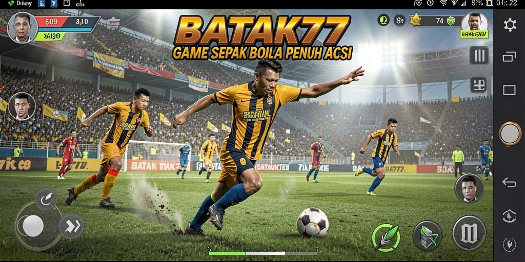 Tampilan gameplay menarik dari permainan sepak bola BATIK77.
