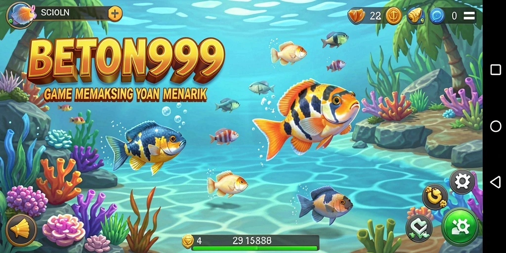 Screenshot gameplay BETON999 yang menampilkan aksi memancing seru.