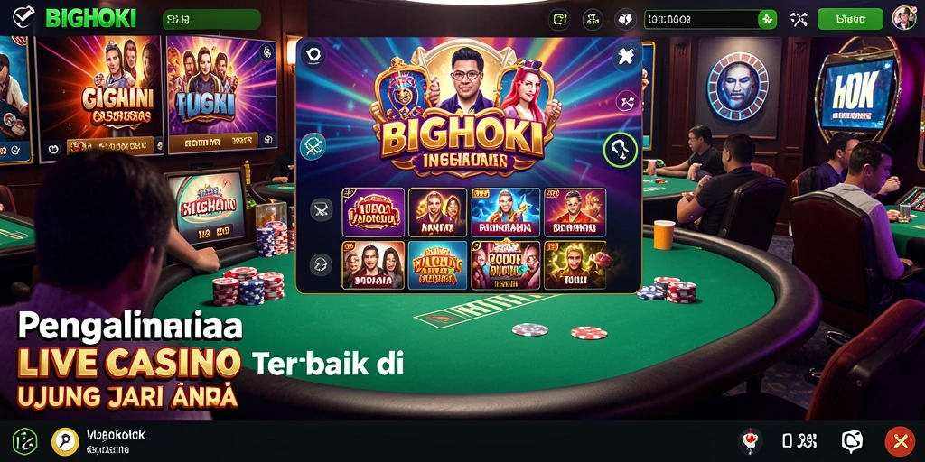 Tampilan seru gameplay BIGHOKI dengan dealer langsung.
