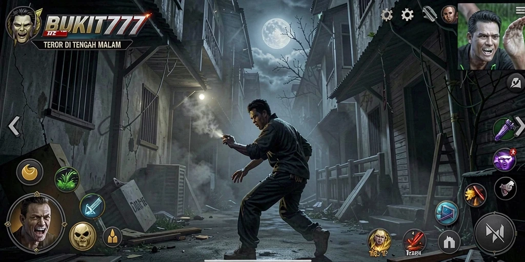 Tampilan mendebarkan dari gameplay BUKIT777 yang menampilkan kegelapan dan ketegangan.