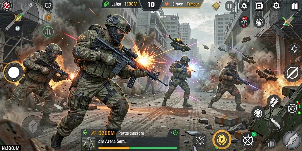 Screenshot menampilkan aksi pertarungan seru di D200M.