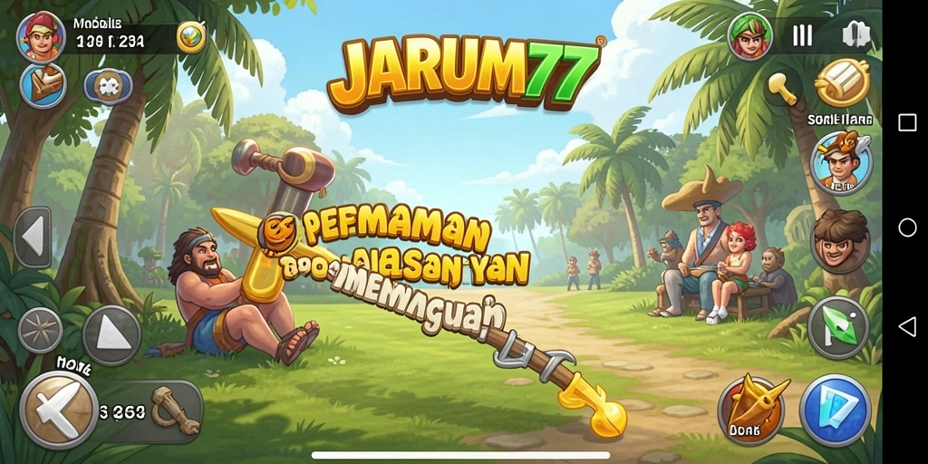 Gameplay seru JARUM77 dengan tantangan menarik.
