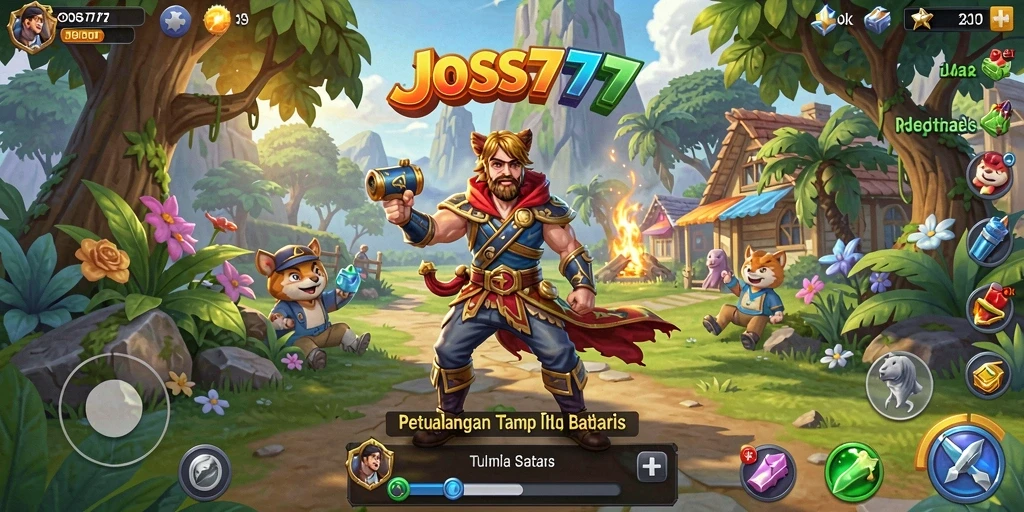 Tampilan gameplay seru di dunia terbuka JOSS777 yang memukau.