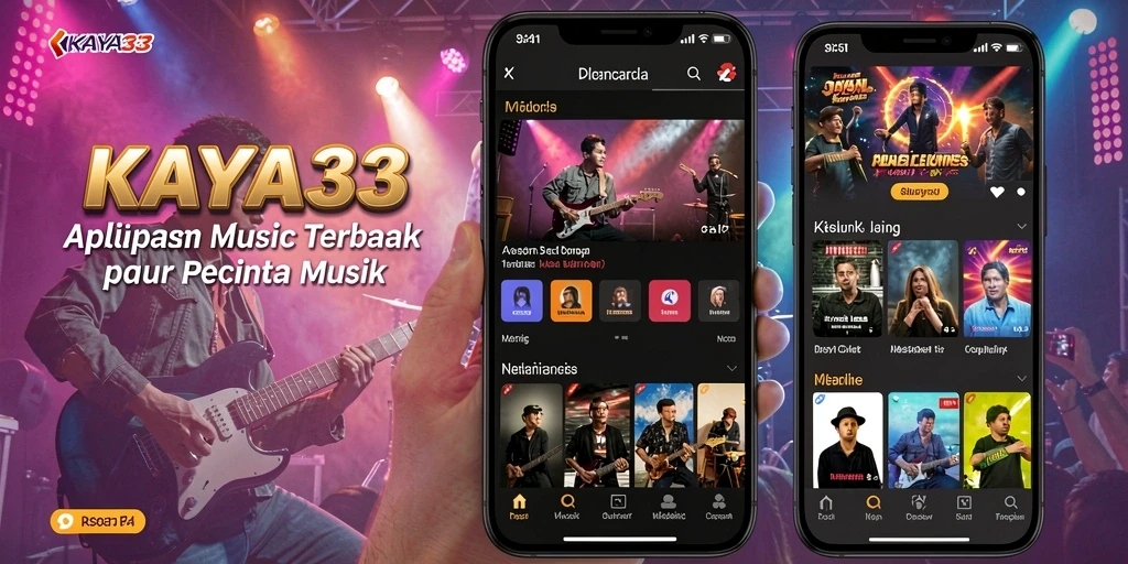 Screenshot KAYA33 menampilkan antarmuka mendengarkan musik yang menarik.