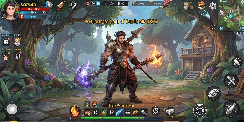 Tangkapan layar KOPI4D menampilkan aksi seru dalam petualangan MMORPG.