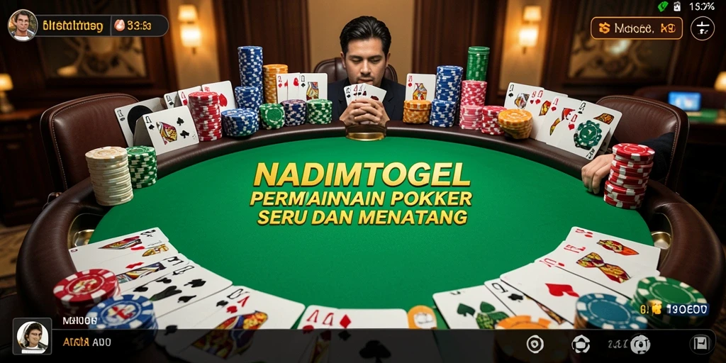 Screenshot gameplay NADIMTOGEL menunjukkan suasana poker yang seru dan kompetitif.