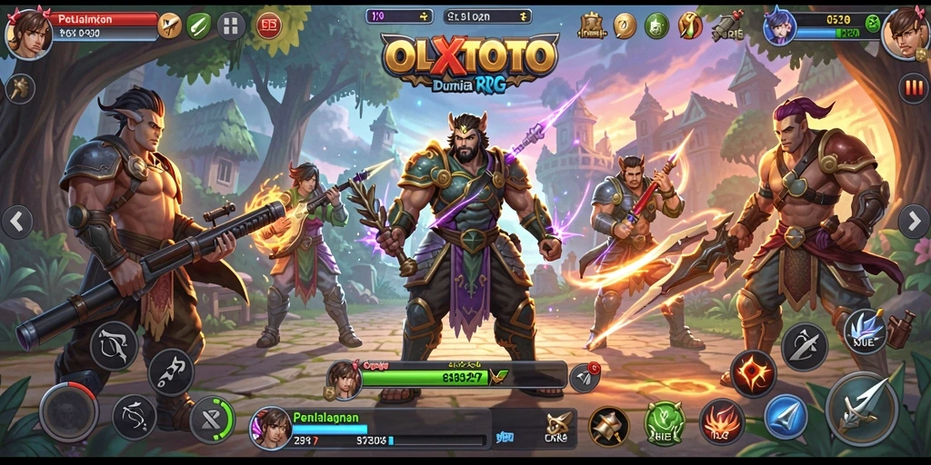 Screenshot gameplay OLXTOTO menampilkan aksi pertempuran yang seru.