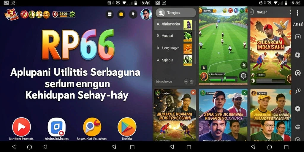 Tampilan antarmuka pengguna dari RP66 dengan berbagai fitur utilitas.
