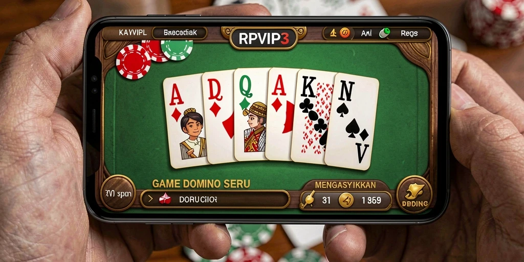 Screenshot gameplay RPVIP3 dengan visual mengesankan dari permainan Domino.