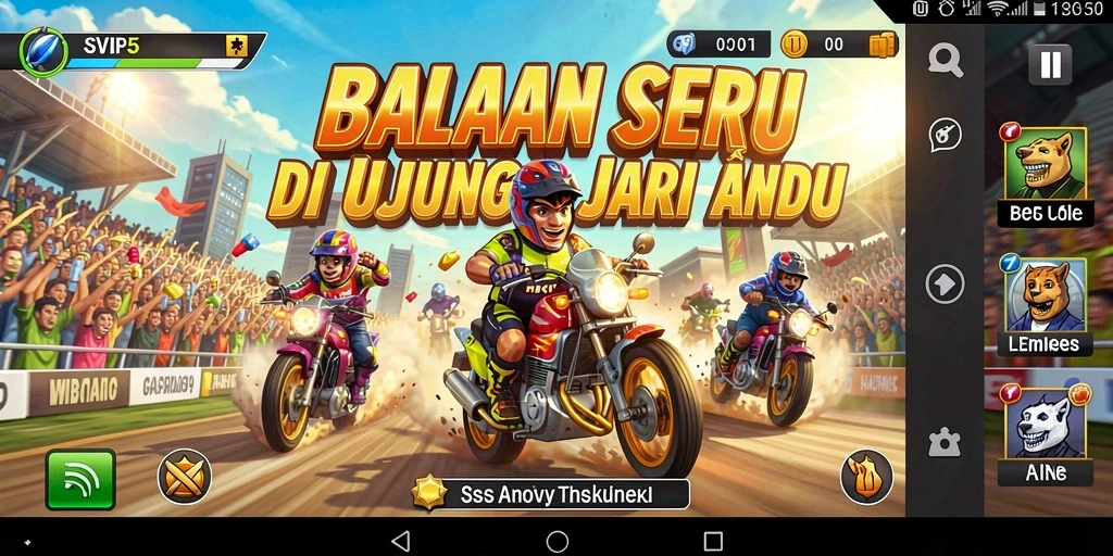 Tampilan gameplay seru balapan mobil di SVIP5.