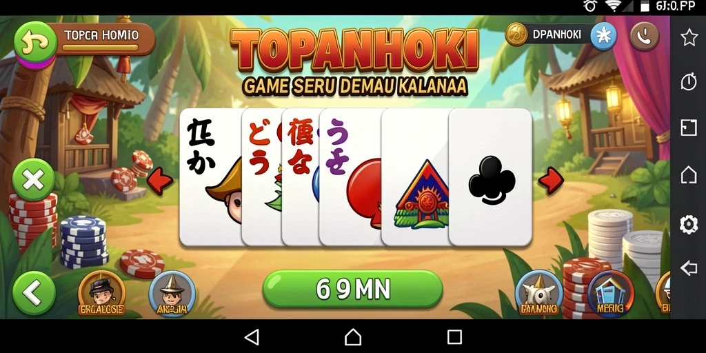 Tampilan gameplay seru di TOPANHOKI dengan domino.