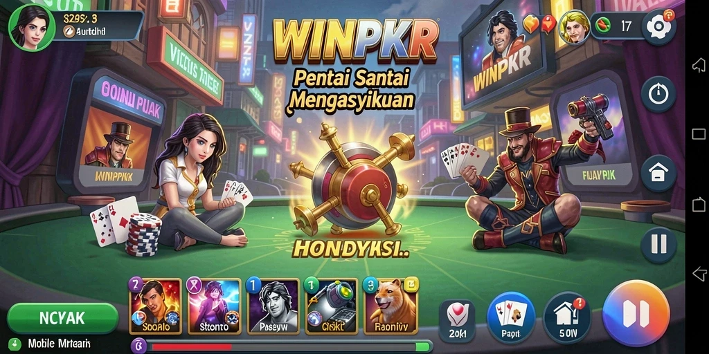 Tangkapan layar dari gameplay <strong>WINPKR</strong> yang menggambarkan suasana permainan santai.