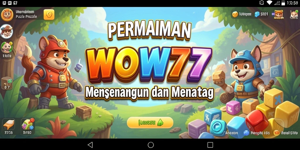 Tampilan gameplay Puzzle yang menarik dari WOW77, penuh warna dan tantangan.